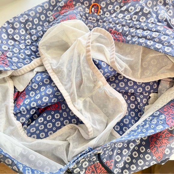 Tori Richard Men’s Swim Trunks 40 Navy Blue Red Leaf Dot Print Board Shorts - Picture 8 of 9